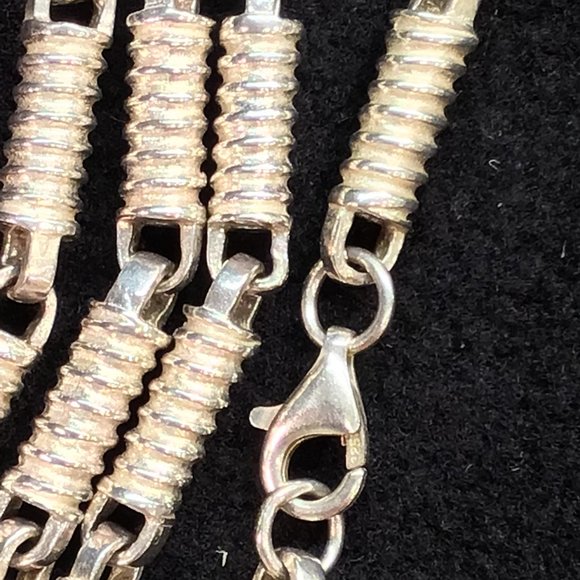 3 oz. Italian 925 Sterling Silver Barrel Chain 30" - Stunning! - Picture 3 of 6